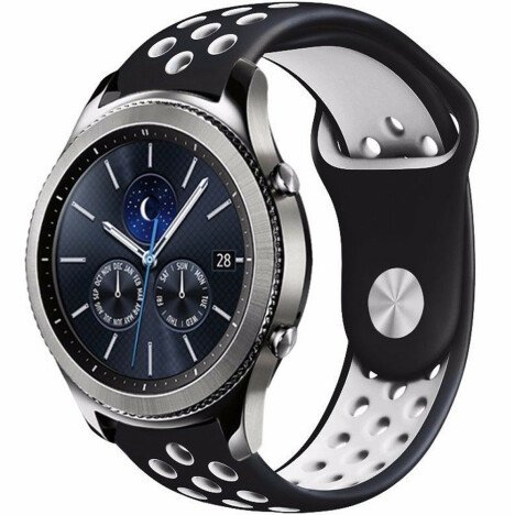 Curea ceas Smartwatch Samsung Galaxy Watch 4, Watch 4 Classic, Gear S2, iUni 20 mm Silicon Sport Bla